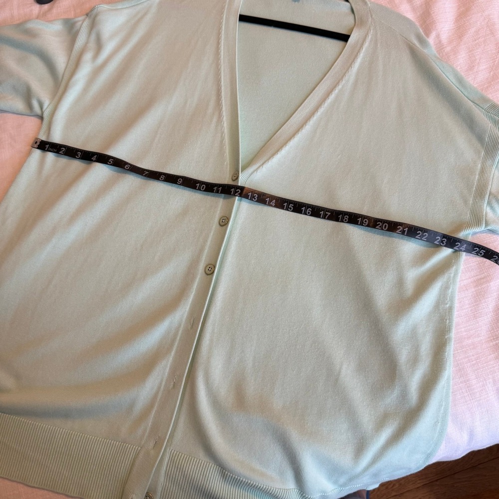 Talbots Plus Mint Green V-Neck Button Front Cardigan Sweater 2X VN5272 - Picture 8 of 9